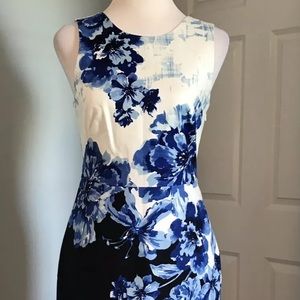 Maeve Anthropologie blue floral sheath dress